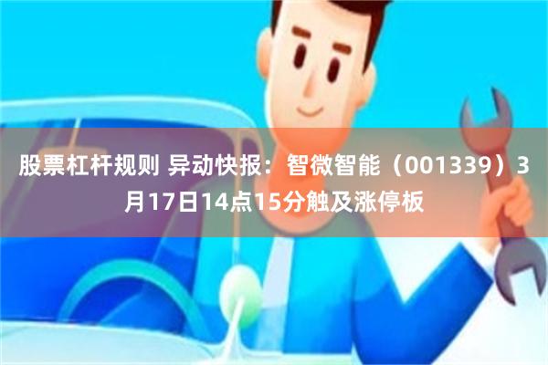 股票杠杆规则 异动快报：智微智能（001339）3月17日14点15分触及涨停板
