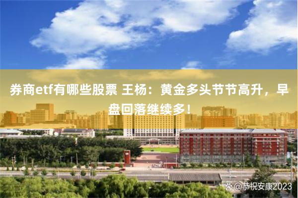 券商etf有哪些股票 王杨：黄金多头节节高升，早盘回落继续多！